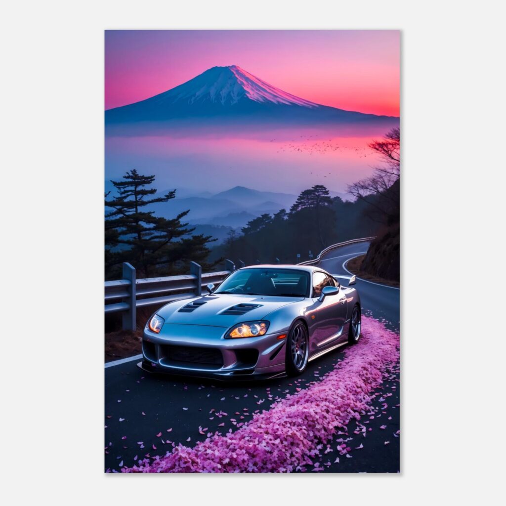 Fuji Sakura Silver Sports - Car Metal Poster