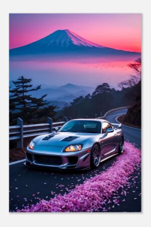 Fuji Sakura Silver Sports - Car Metal Poster
