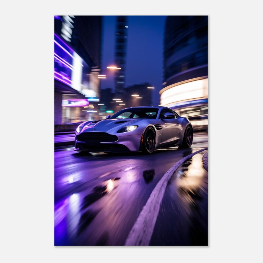 Midnight Supercar Roll - Car Metal Poster
