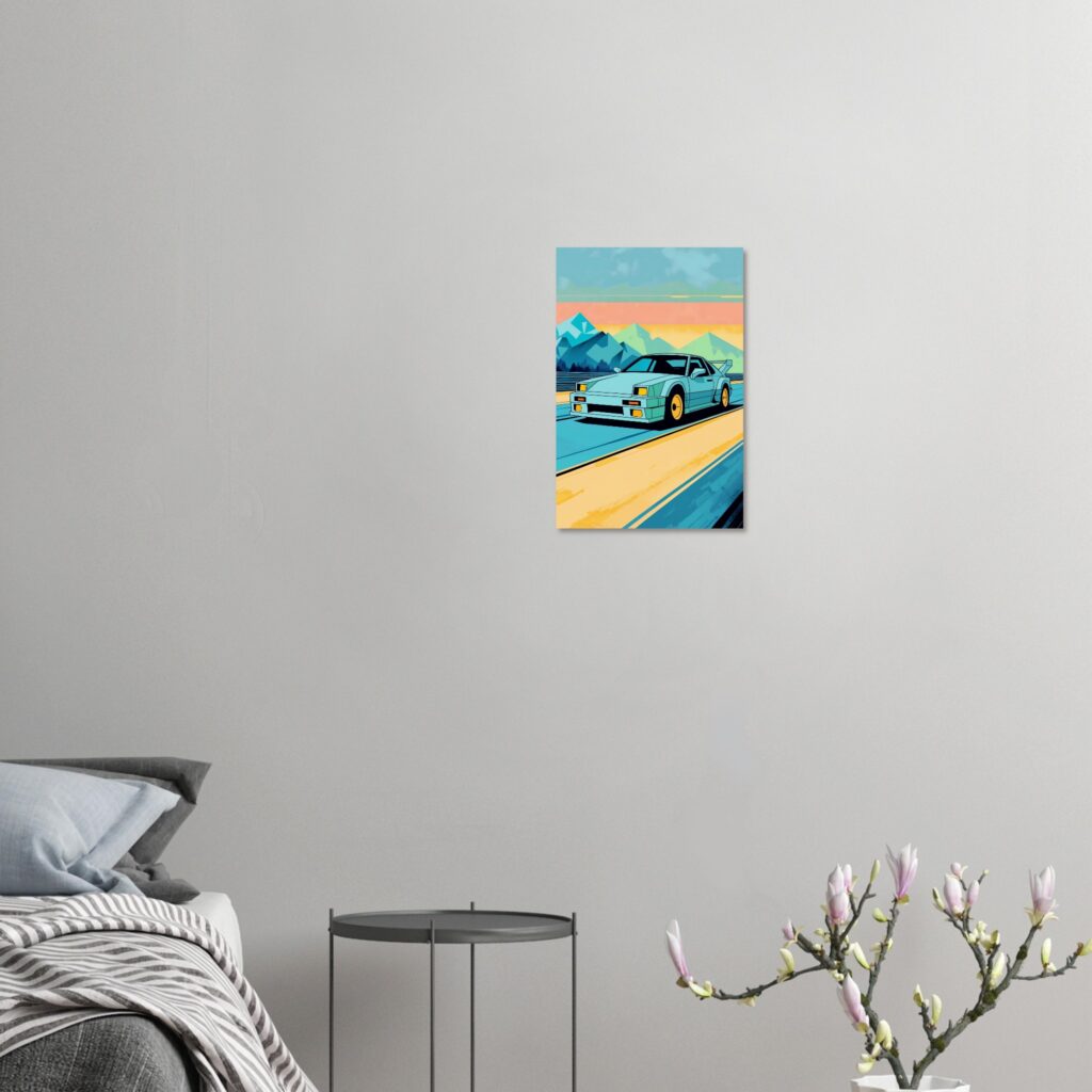 Polyscape 80s Supercar – Car Metal Poster (Medium Size)