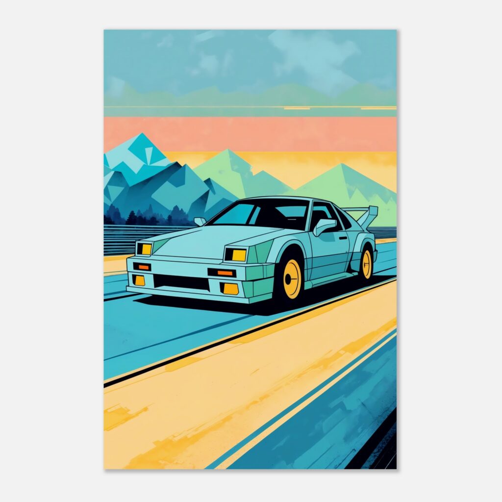 Polyscape 80s Supercar – Car Metal Poster