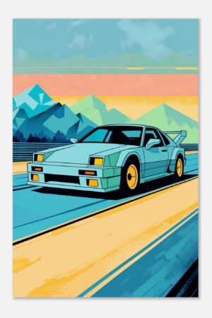 Polyscape 80s Supercar – Car Metal Poster