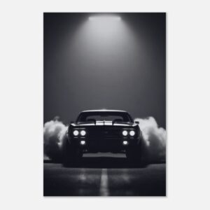 Midnight Burnout – Muscle Car Metal Poster