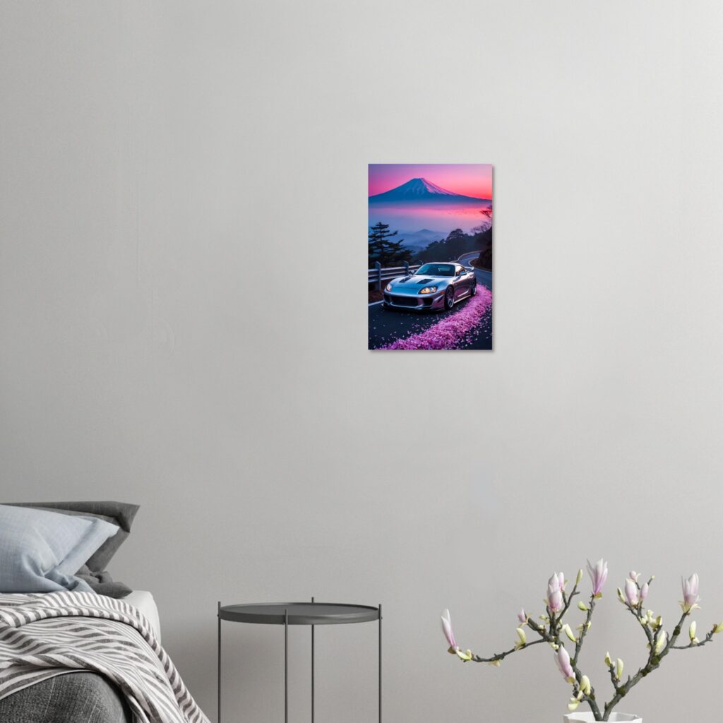 Fuji Sakura Silver Sports - Car Metal Poster (Medium Size)