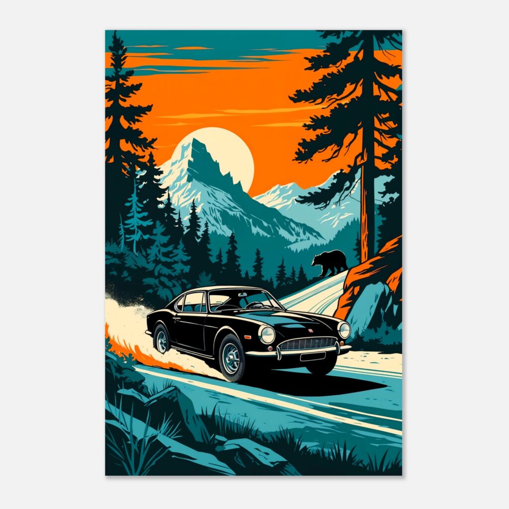 Carpathian Escape - Car Metal Poster
