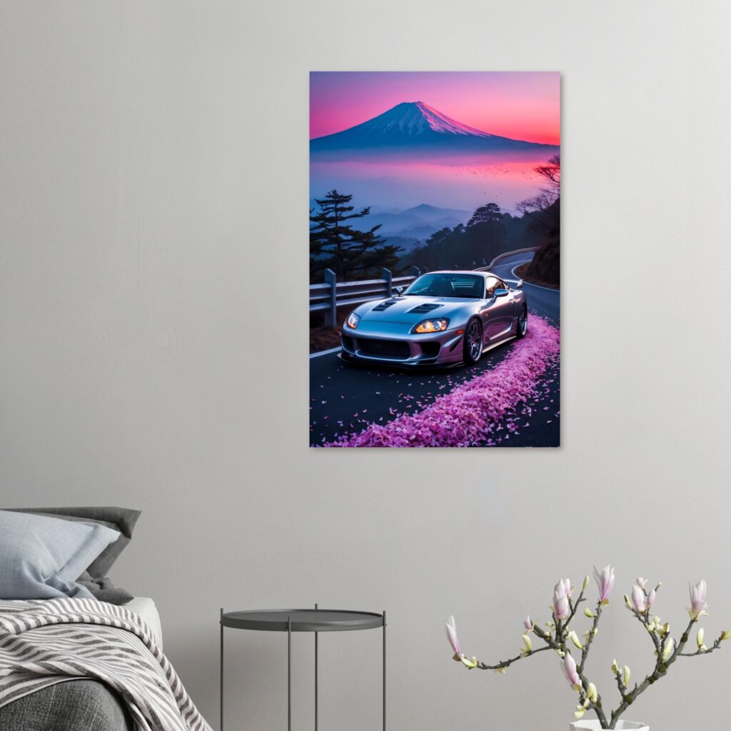 Fuji Sakura Silver Sports - Car Metal Poster (Extra Large Size)