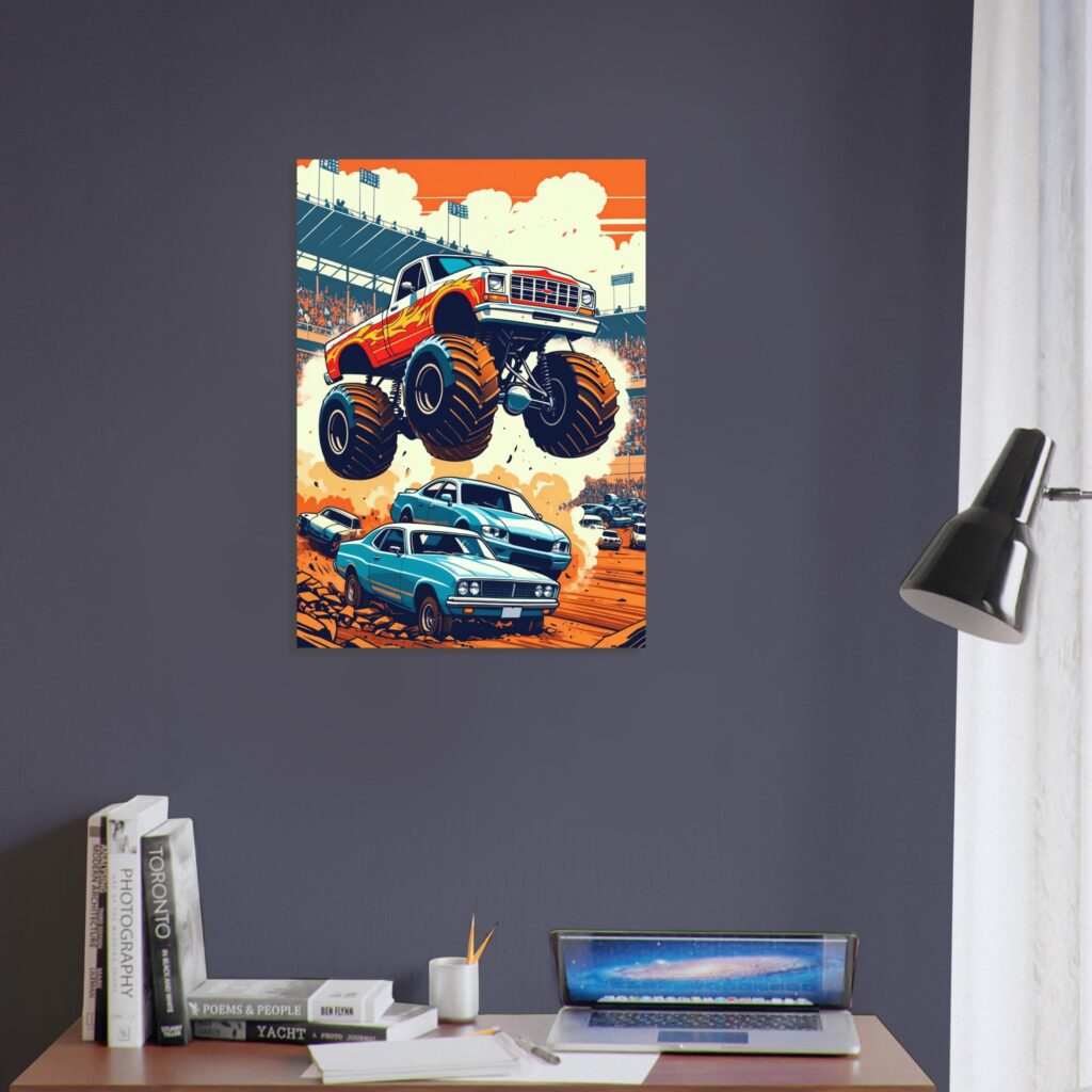 Monster Truck Jump - Metal Poster (Large Size)