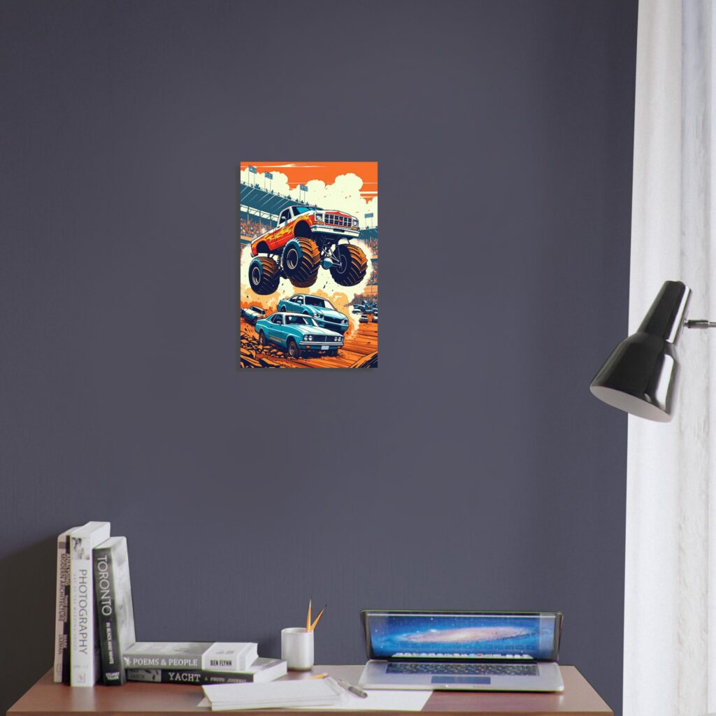 Monster Truck Jump - Metal Poster (Medium Size)