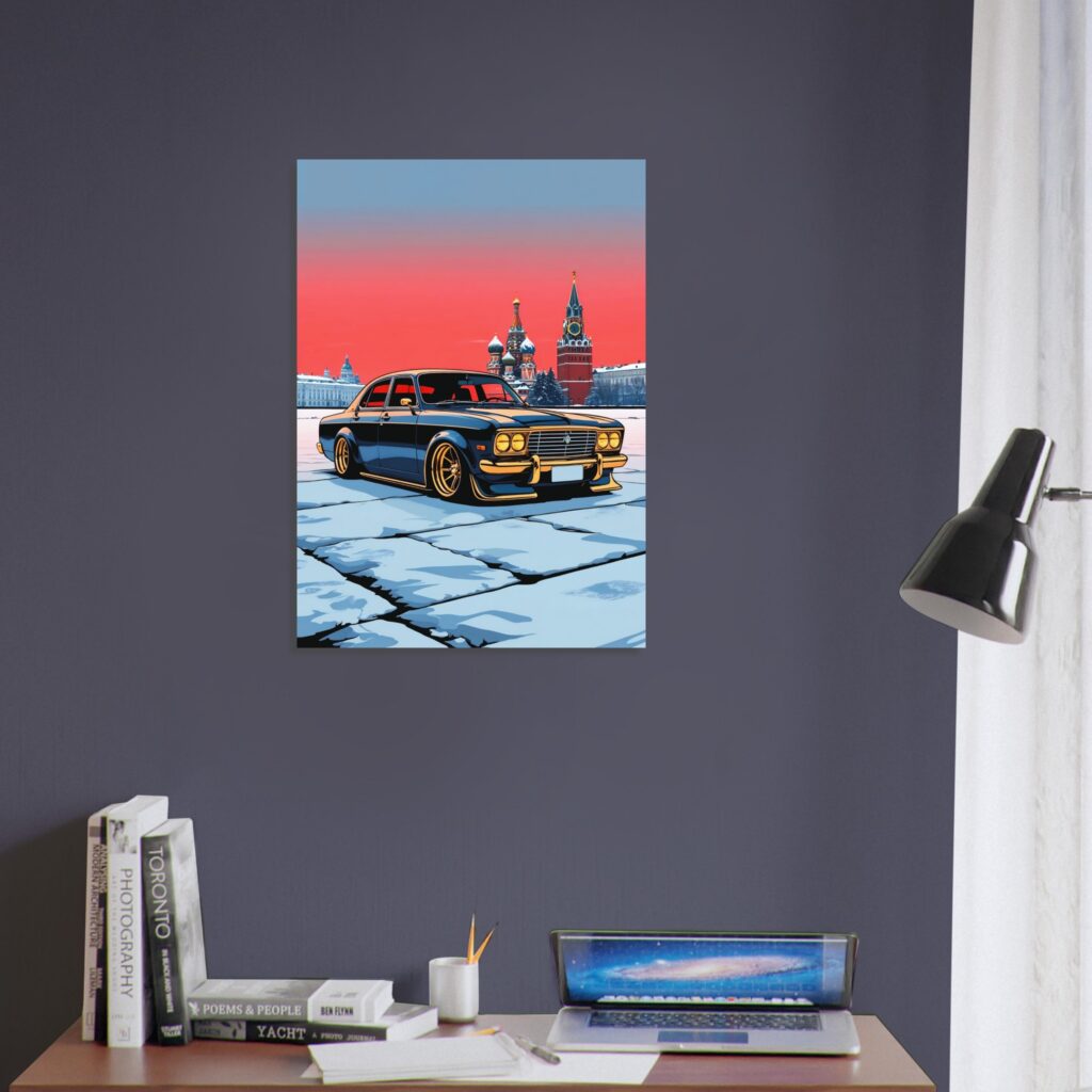 Soviet Drift Car Metal Poster (Large Size)