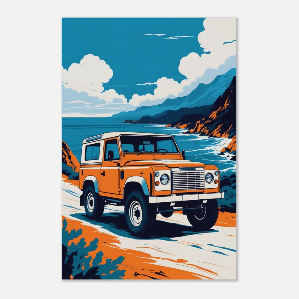 Coastal Orange 4x4 Explorer - Car Metal Poster