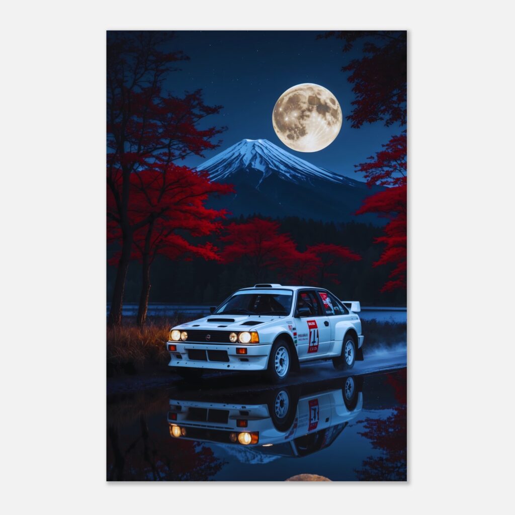 Mount-Fuji Rally Vibes – Car Metal Poster