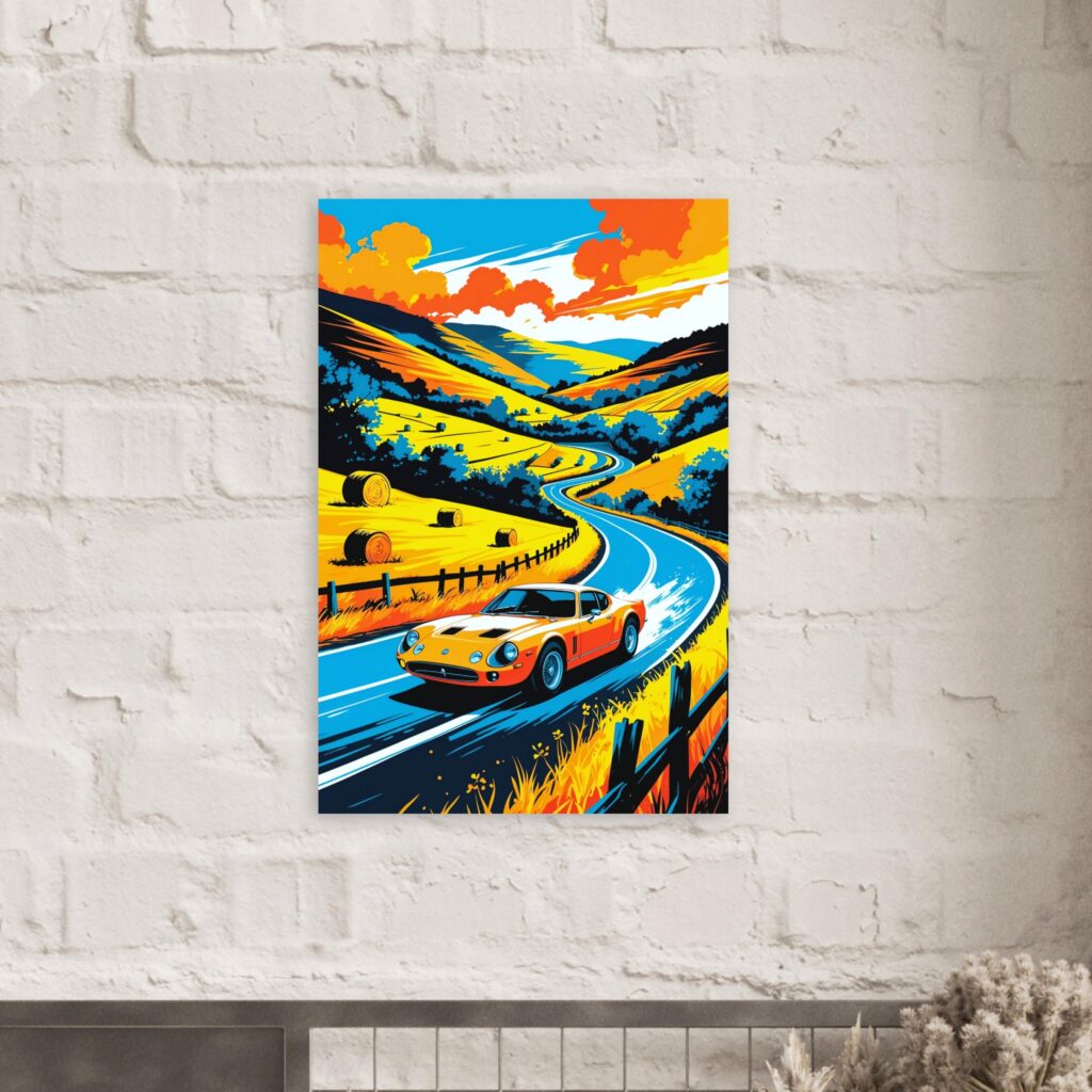 Retro Transalpina Racer – Car Metal Poster (Mounted on Brick Wall)