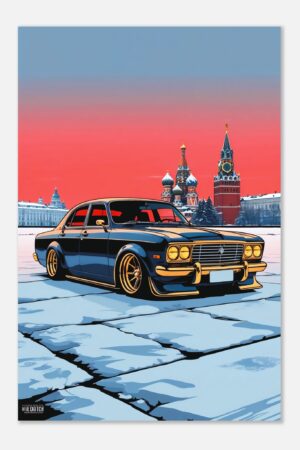 Eastern Bloc Stanced Sedan – Car Metal Poster