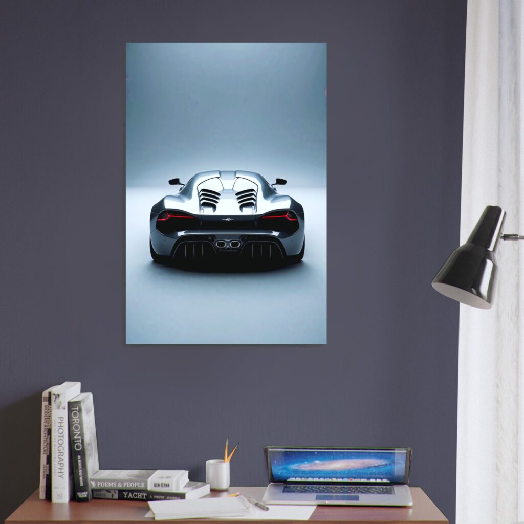 Graphite Hypercar Rear View – Car Metal Poster (Extra Large Size)