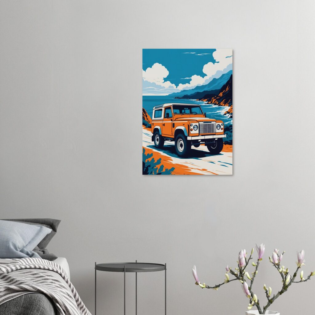 Coastal Orange 4x4 Explorer - Car Metal Poster (Large Size)