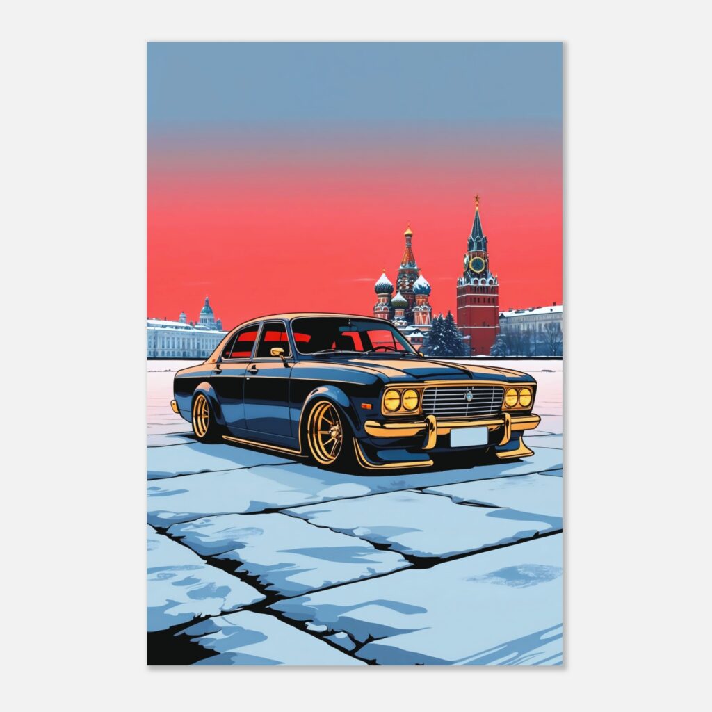 Soviet Drift Car Metal Poster