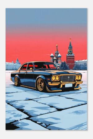 Soviet Drift Car Metal Poster