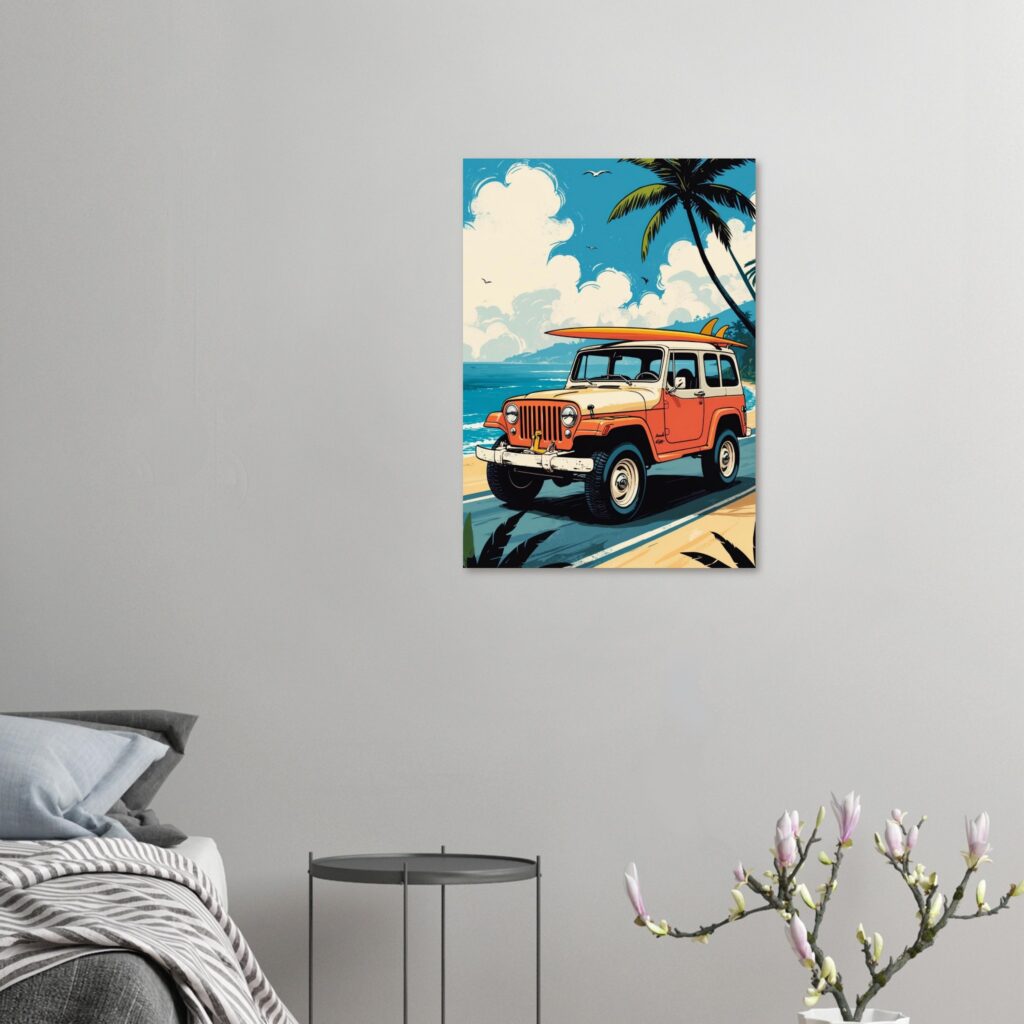 Surf Coast 4x4 Cruiser - Car Metal Poster (Large Size)