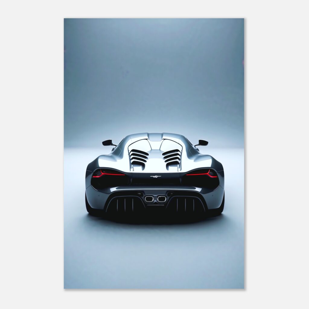 Graphite Hypercar Rear View – Car Metal Poster
