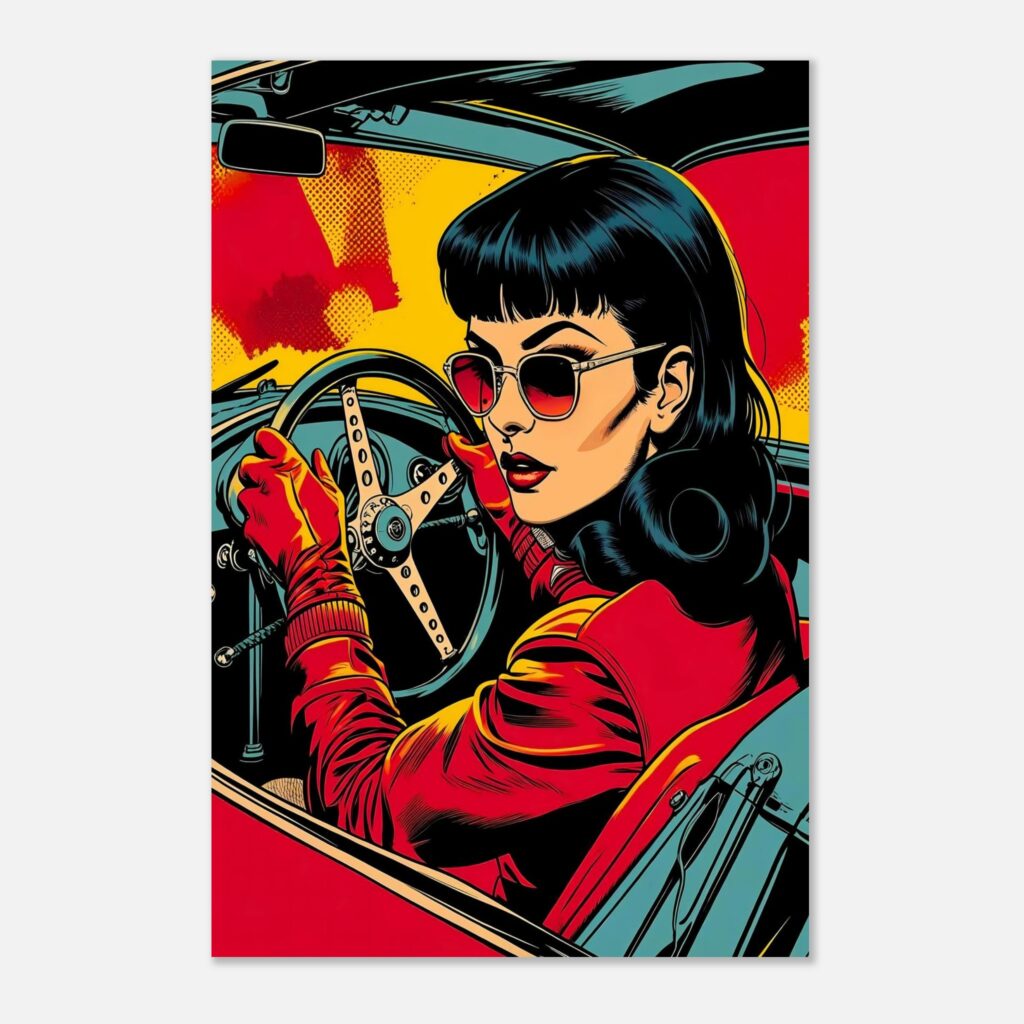 Pop-Art Femme Driver – Car Metal Poster