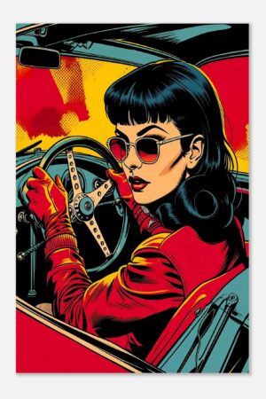 Pop-Art Femme Driver – Car Metal Poster