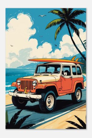 Surf Coast 4x4 Cruiser - Car Metal Poster