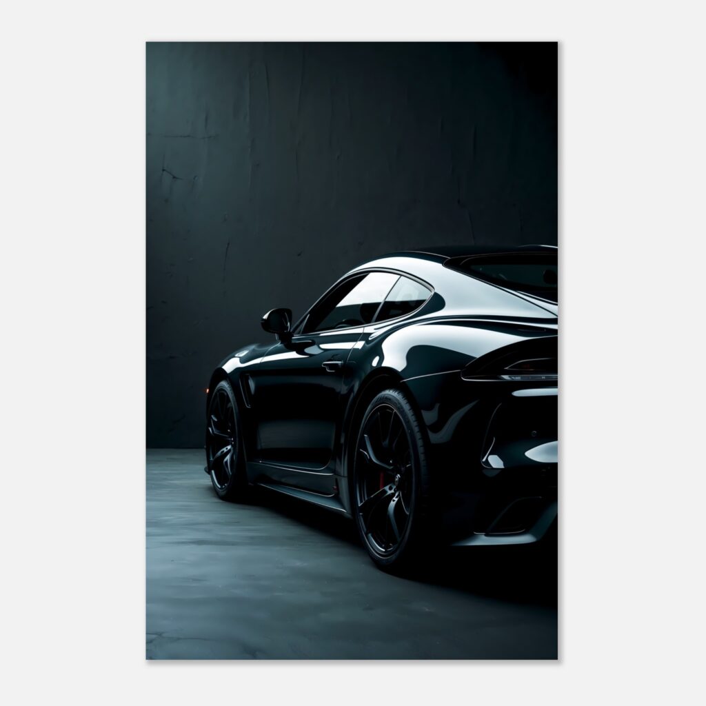 Black Luxury Sports Car Metal Print