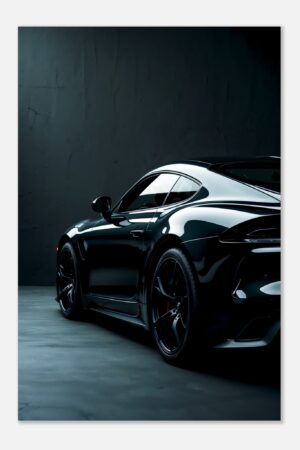 Black Luxury Sports Car Metal Print