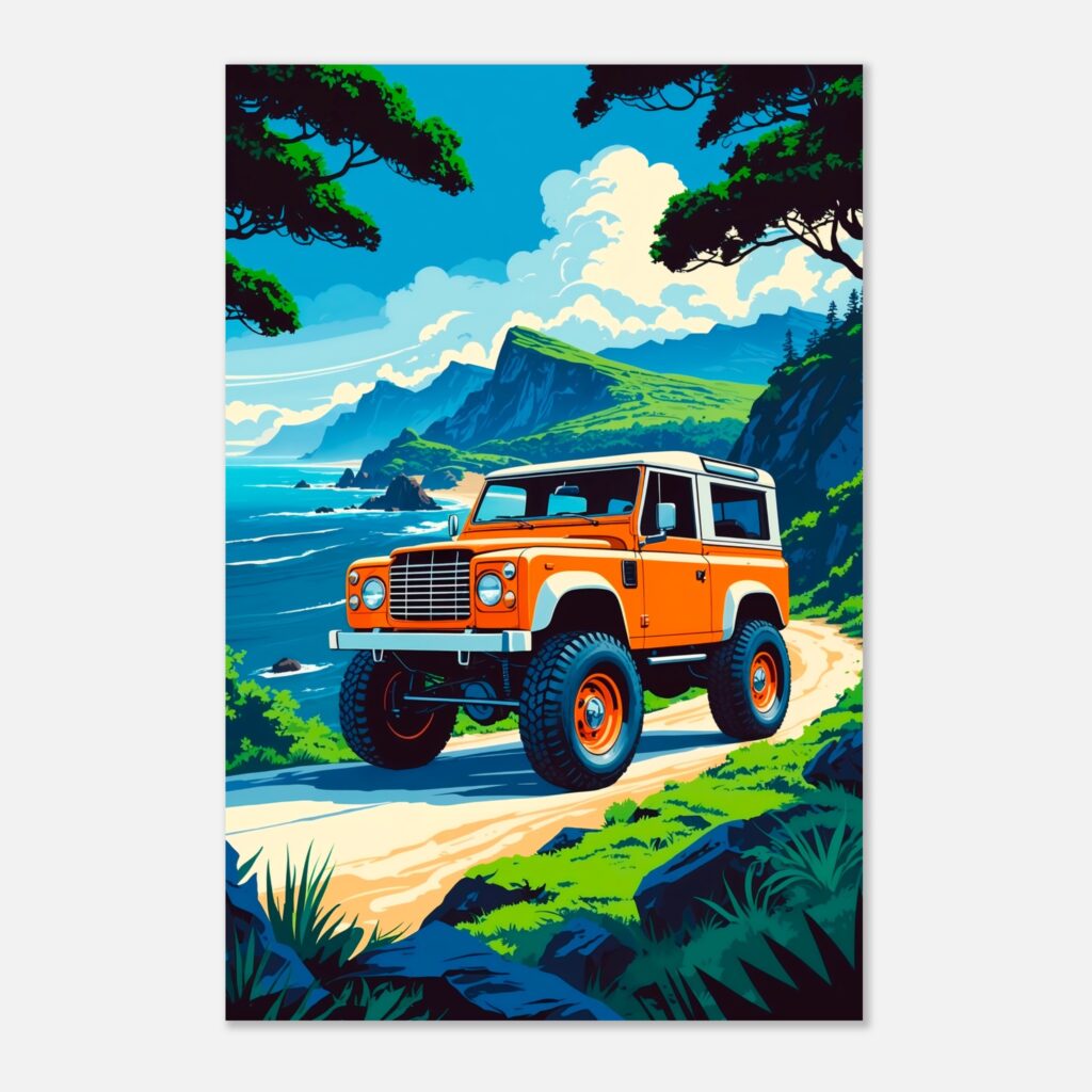 Vibrant Off-Road 4x4 Metal Poster