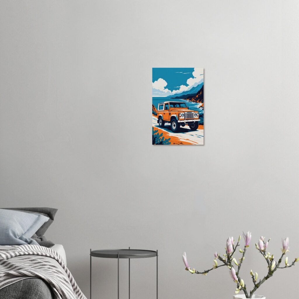 Coastal Orange 4x4 Explorer - Car Metal Poster (Medium Size)