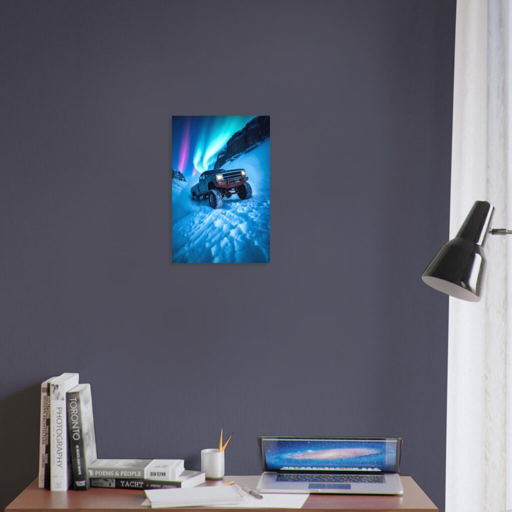 Aurora Snow 4x4 Trek – Car Metal Poster (Medium Size)