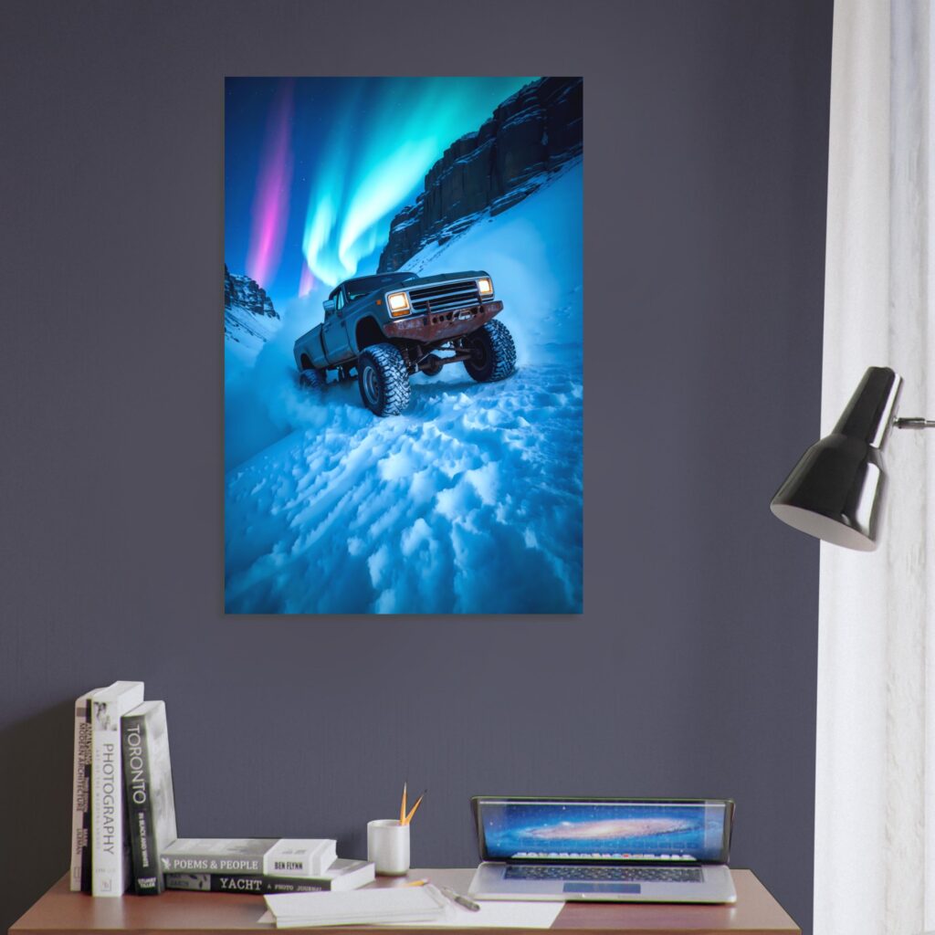 Aurora Snow 4x4 Trek – Car Metal Poster (Extra Large Size)
