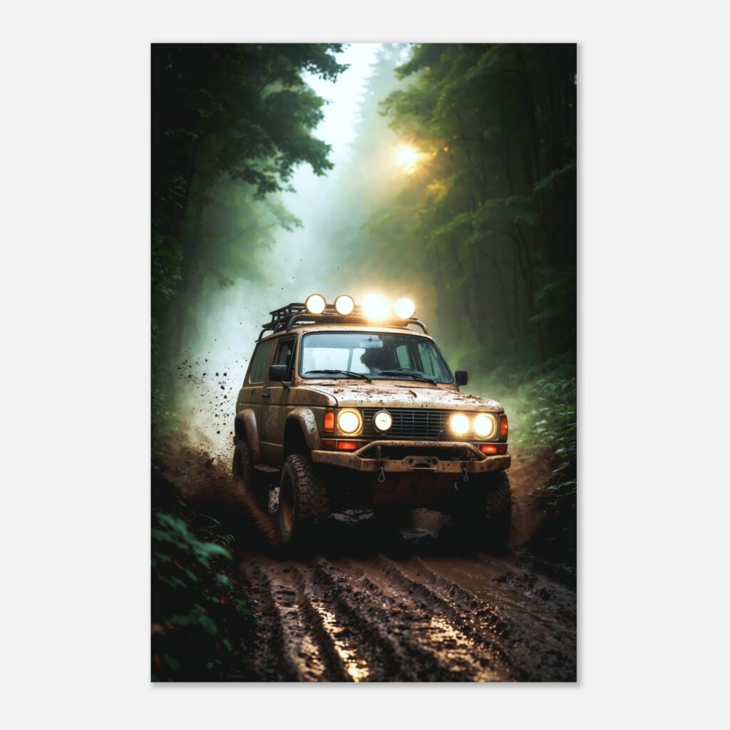 Forest Mud Run 4x4 – Car Metal Poster