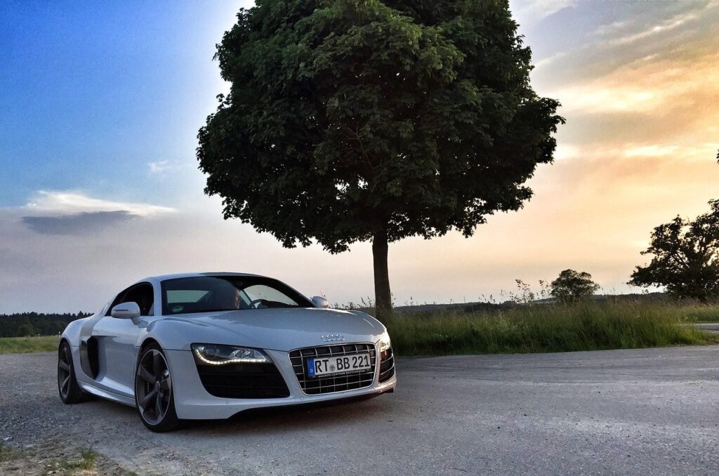 audi r8 v10 on road