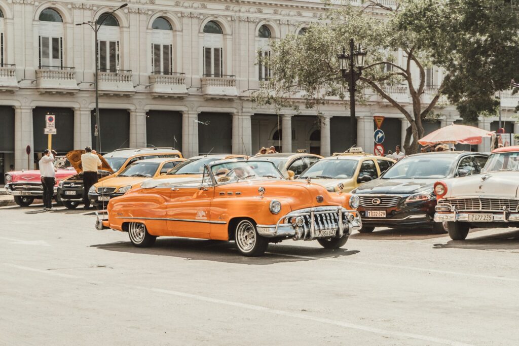 orange classic 1950s Buick convertible in Cuba