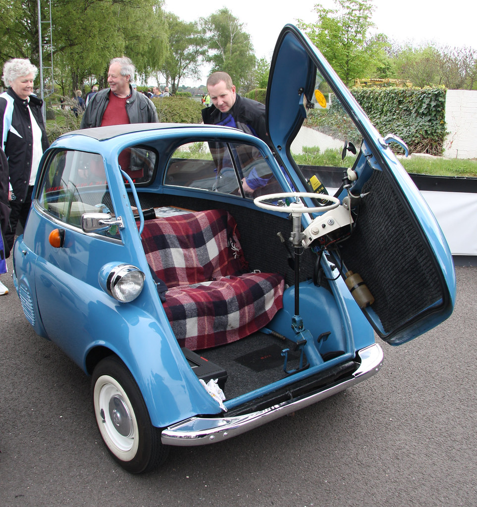 Blue BMW Isetta bubble car